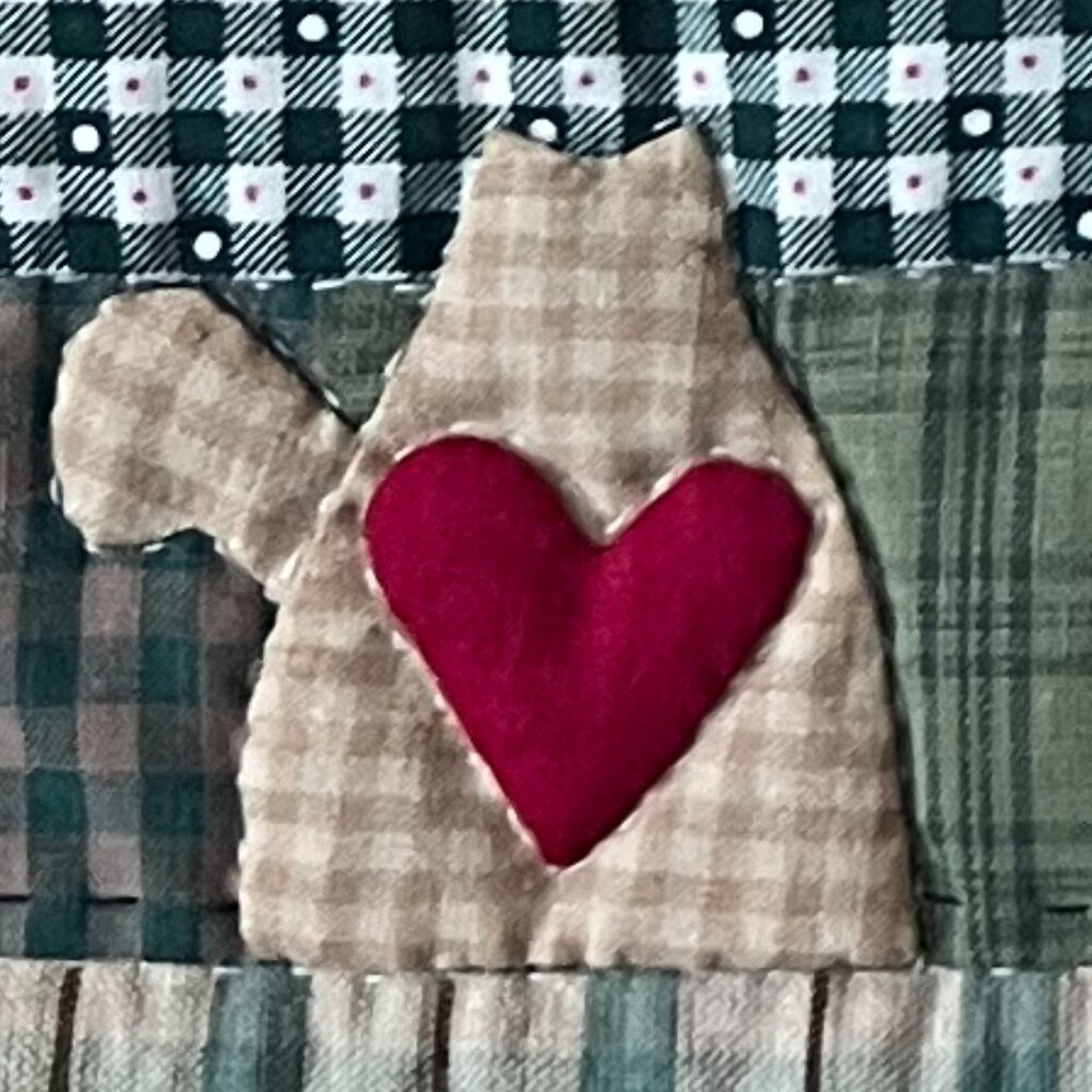 Handmade Hand Stitched Patchwork Appliqué Quilted Wall Hanging Table Topper - Picture 8 of 14